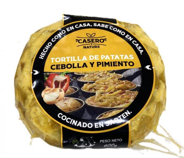 Tortilla de Patatas con Cebolla y Pimiento