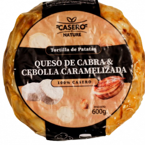 Tortilla de Patatas con Queso de Cabra y Cebolla Caramelizada